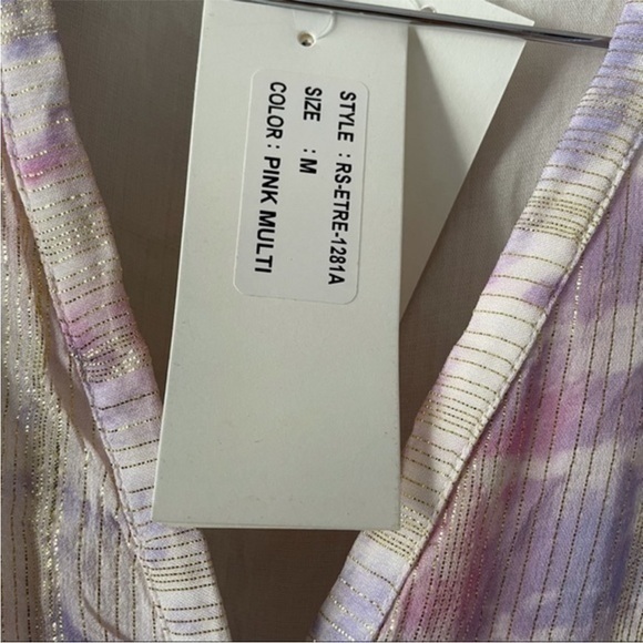 Rococo Sand Emi Metallic Shimmer Purple and Pink Long Sleeve Maxi Dress - Picture 9 of 15